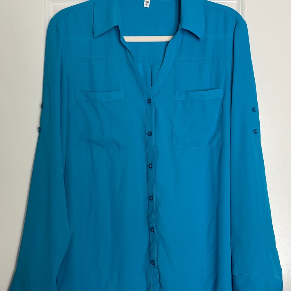 Express Vibrant Blue Portofino Shirt